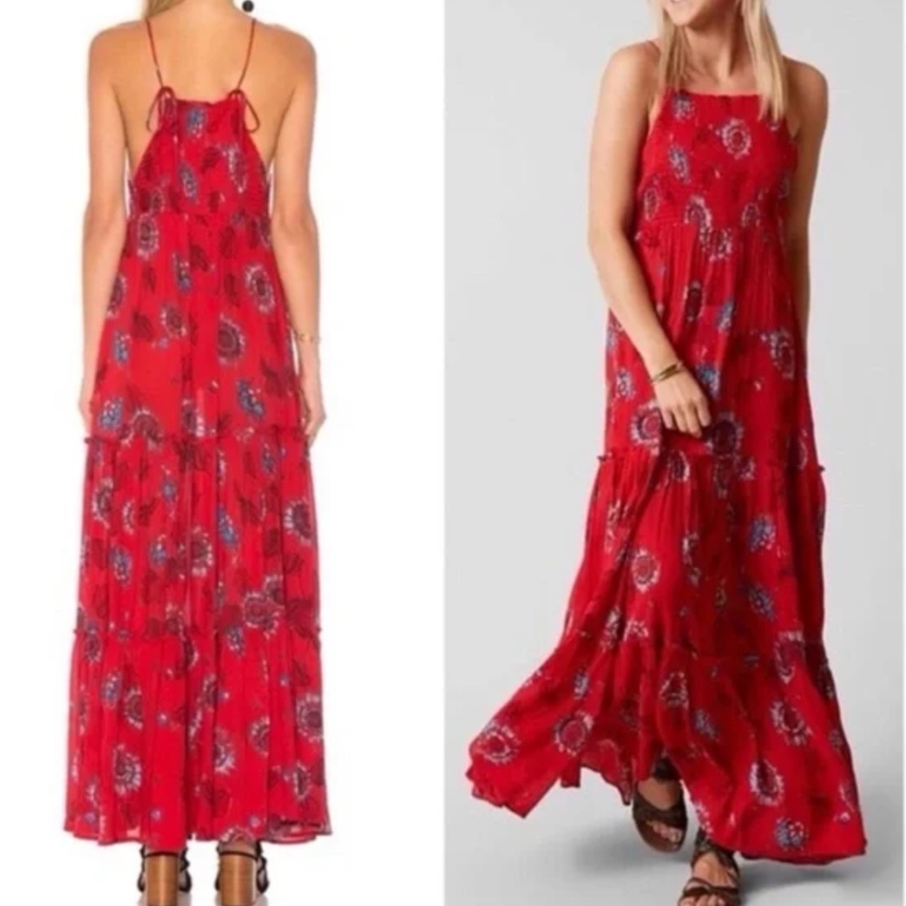 NWT Free People Intimately Red Maxi Dress XS